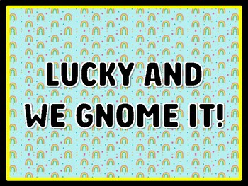 LUCKY AND WE GNOME IT! St. Patrick's Day Door Décor, St. Patrick's Day Bulletin