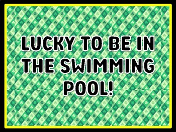 LUCKY TO BE IN THE SWIMMING POOL! St. Patrick's Day Door Décor, St. Patrick's
