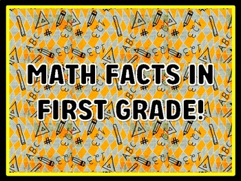 MATH FACTS IN FIRST GRADE! Math Door Décor, Math Bulletin Board Décor