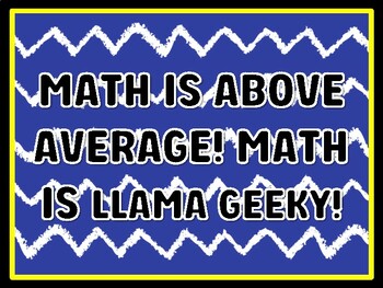 MATH IS ABOVE AVERAGE! MATH IS LLAMA GEEKY! Math Door Décor