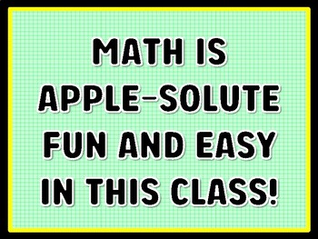MATH IS APPLE-SOLUTE FUN AND EASY IN THIS CLASS! Math Door Décor