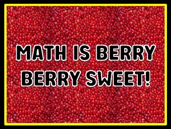 MATH IS BERRY BERRY SWEET! Berry Door Décor, Berry Bulletin Board Décor