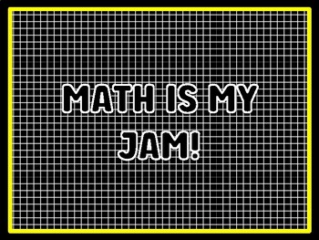 MATH IS MY JAM! Math Door Décor, Math Bulletin Board Décor
