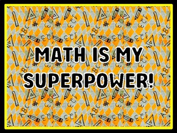 MATH IS MY SUPERPOWER! Math Door Décor, Math Bulletin Board Décor