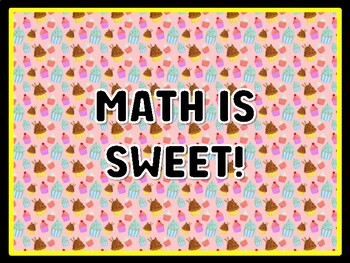 MATH IS SWEET! Cupcake Door Décor, Cupcake Bulletin Board Décor Kit, #20, Cup