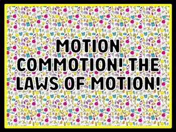 MOTION COMMOTION! THE LAWS OF MOTION! Grade 4 And 5 Science Door Decor