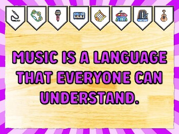 MUSIC IS A LANGUAGE THAT EVERYONE CAN UNDERSTAND. Music Bulletin Board Decor