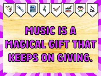 MUSIC IS A MAGICAL GIFT THAT KEEPS ON GIVING. Music Bulletin Board Decor Kit