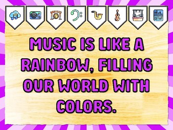 MUSIC IS LIKE A RAINBOW, FILLING OUR WORLD WITH COLORS. Music Bulletin Board