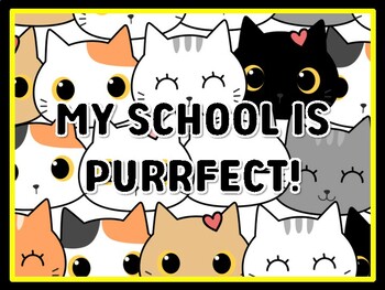 MY SCHOOL IS PURRFECT! Cat Door Décor, Cat Bulletin Board Décor