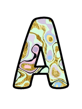 Marble Bulletin Board Décor Kit, Marble Letters