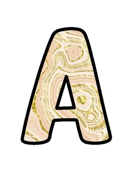 Marble Bulletin Board Décor Kit, Marble Letters