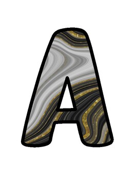 Marble Bulletin Board Décor Kit, Marble Letters