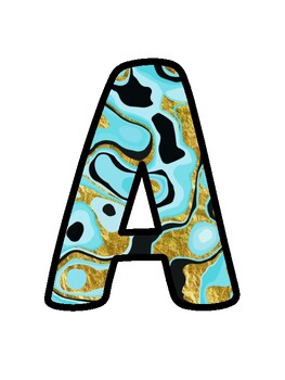 Marble Bulletin Board Décor Kit, Marble Letters