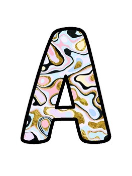 Marble Bulletin Board Décor Kit, Marble Letters