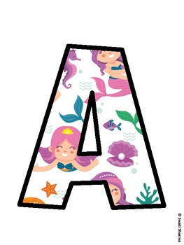 Mermaid Bulletin Board Décor Kit, Mermaid Bulletin Board Letters