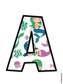 Mermaid Bulletin Board Décor Kit, Mermaid Bulletin Board Letters