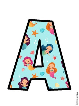 Mermaid Bulletin Board Décor Kit, Mermaid Bulletin Board Letters