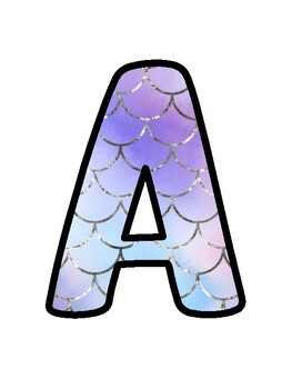 Mermaid Bulletin Board Décor Kit, Mermaid Letters