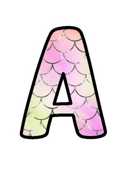 Mermaid Bulletin Board Décor Kit, Mermaid Letters