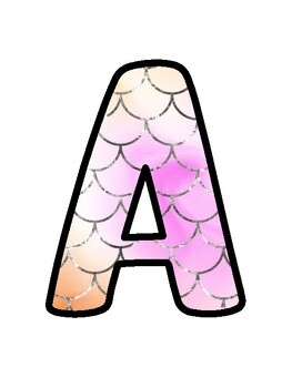 Mermaid Bulletin Board Décor Kit, Mermaid Letters