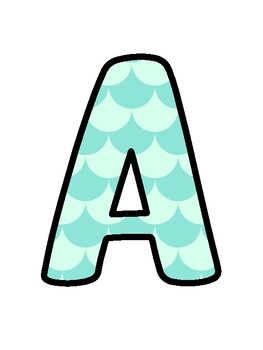 Mermaid Bulletin Board Décor Kit, Mermaid Letters
