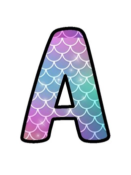 Mermaid Bulletin Board Décor Kit, Mermaid Letters