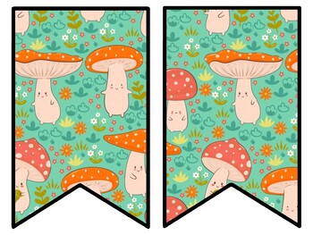 Mushroom Bulletin Board Decor Kit, Mushroom Letters