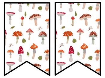 Mushroom Bulletin Board Decor Kit, Mushroom Letters
