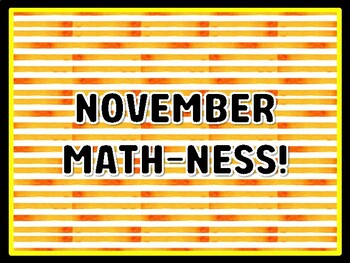 NOVEMBER MATH-NESS! Math Door Décor, Math Bulletin Board Décor