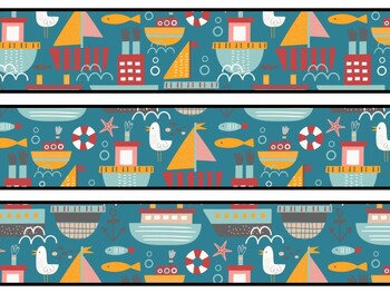Nautical Bulletin Board Decor Kit, Nautical Letters