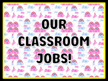 OUR CLASSROOM JOBS! Rainbow Door Décor, Rainbow Bulletin Board Décor