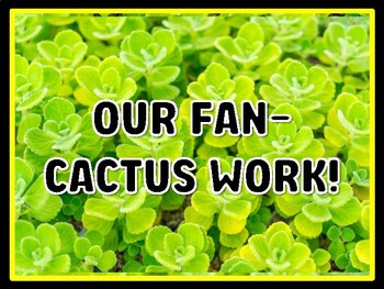 OUR FAN-CACTUS WORK! Succulents Door Décor, Succulents Bulletin Board Décor