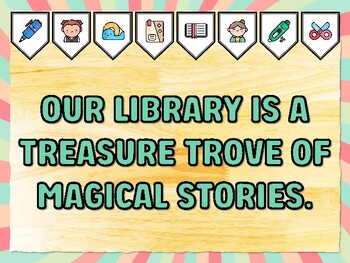 OUR LIBRARY IS A TREASURE TROVE OF MAGICAL STORIES. Library Bulletin Board De