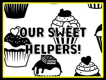 OUR SWEET HELPERS! Cupcake Door Décor, Cupcake Bulletin Board Décor Kit, #28,