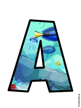 Ocean Bulletin Board Decor Kit, Ocean Bulletin Board Letters