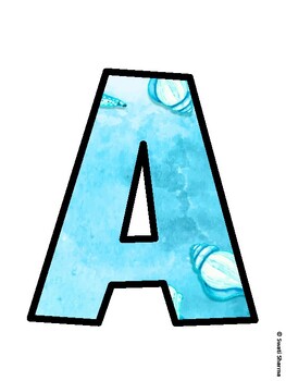 Ocean Bulletin Board Decor Kit, Ocean Bulletin Board Letters