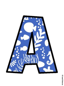 Ocean Bulletin Board Decor Kit, Ocean Bulletin Board Letters