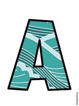 Ocean Bulletin Board Decor Kit, Ocean Bulletin Board Letters