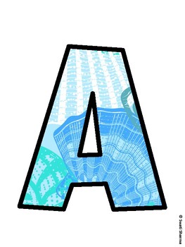 Ocean Bulletin Board Decor Kit, Ocean Bulletin Board Letters