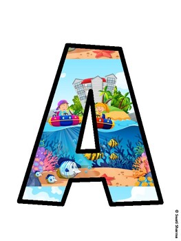 Ocean Bulletin Board Decor Kit, Ocean Bulletin Board Letters