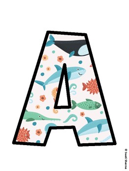 Ocean Bulletin Board Decor Kit, Ocean Bulletin Board Letters
