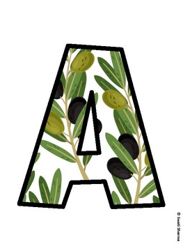 Olive Bulletin Board Décor Kit, Olive Bulletin Board Letters