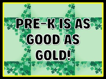 PRE-K IS AS GOOD AS GOLD! St. Patrick's Day Door Décor, St. Patrick's Day Bulle