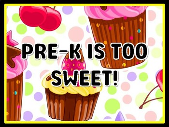 PRE-K IS TOO SWEET! Cupcake Door Décor, Cupcake Bulletin Board Décor Kit, #33,