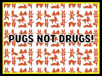 PUGS NOT DRUGS! Dog Door Décor, Dog Bulletin Board Décor