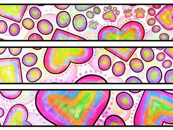Paw Print Bulletin Board Decor Kit, Paw Print Letters, Paw Print Borders