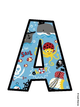 Pirate Bulletin Board Decor Kit, Pirate Bulletin Board Letters, Pirate Banner
