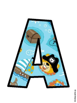 Pirate Bulletin Board Decor Kit, Pirate Bulletin Board Letters, Pirate Banner