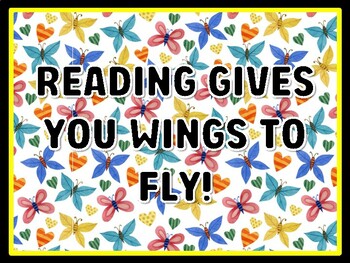 READING GIVES YOU WINGS TO FLY! Butterfly Door Décor